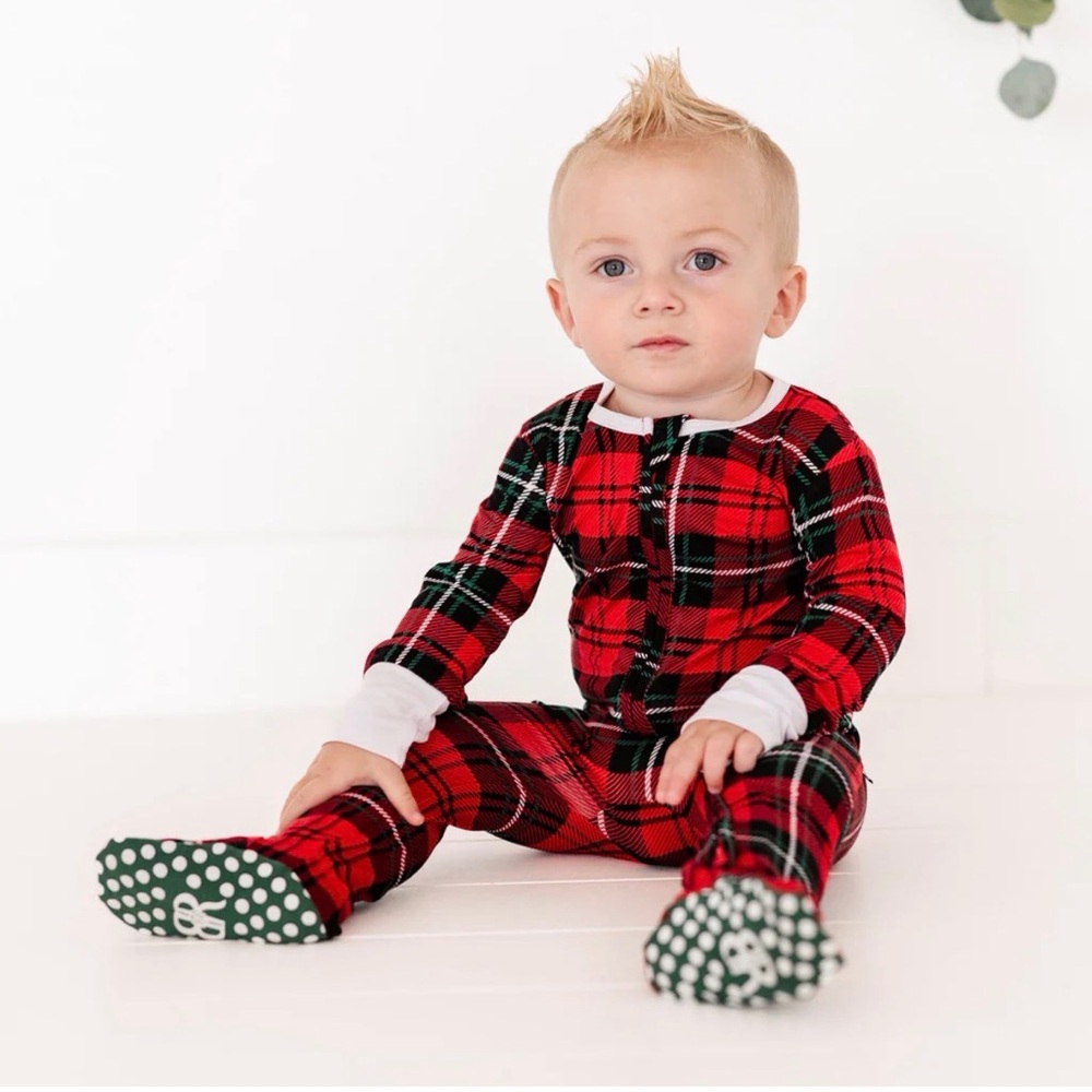 Bums & Roses You Plaid Me At Hello Bamboo Footie